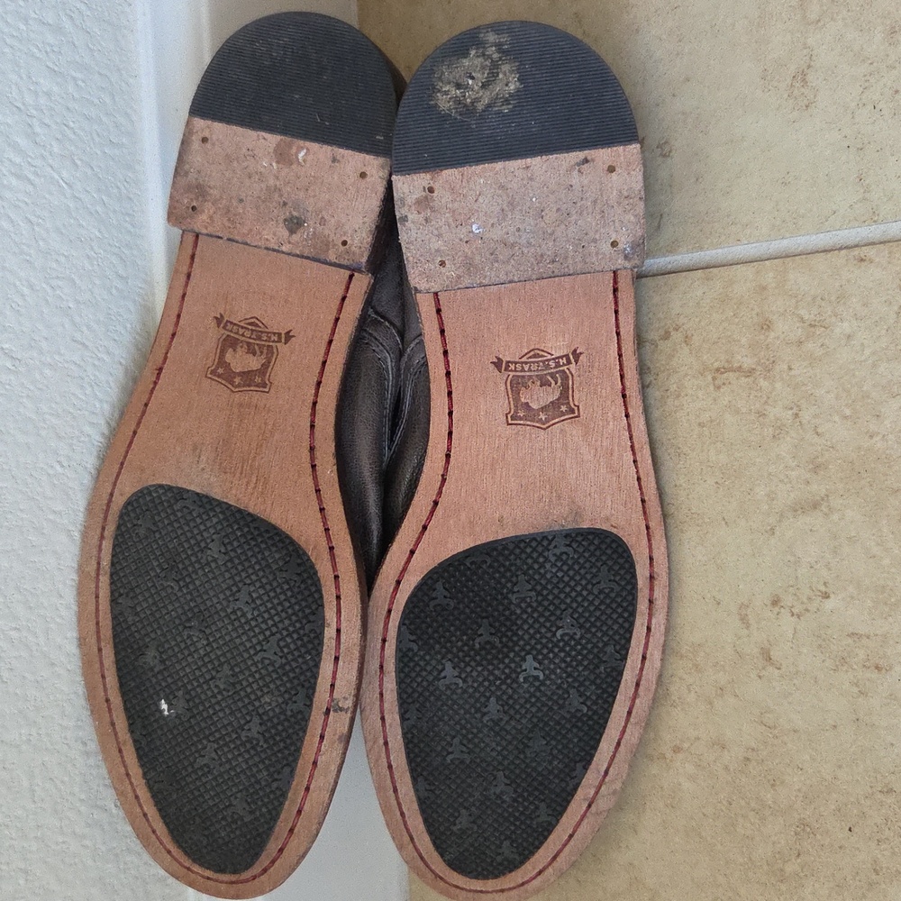 TRASK Ali Flat Gray Leather Loafers Italian Washed Sheepskin Sz 8 Minimalist - Picture 9 of 15